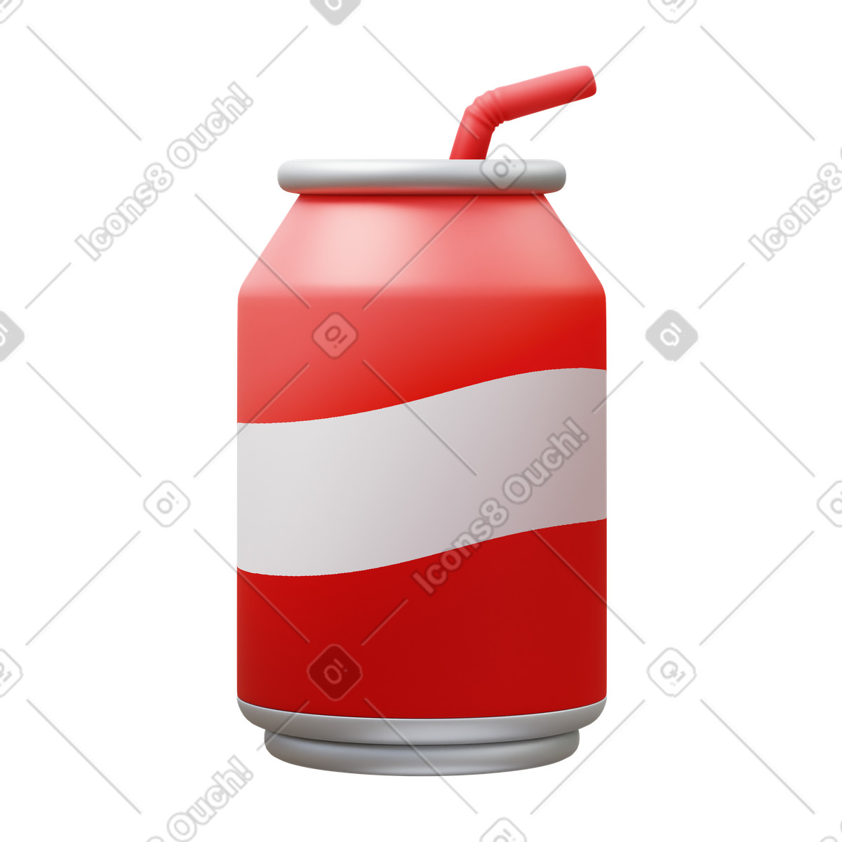 Soda can illustration in 3D Fluency style download in PNG, SVG