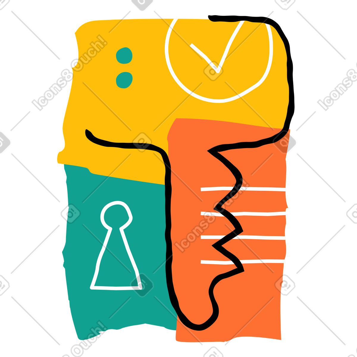 Puzzle 스타일의 Abstract key with checkmark and keyhole icons, Login authentication or secure registration 애니메이션 일러스트레이션 GIF, Lottie(JSON), AE로 다운로드