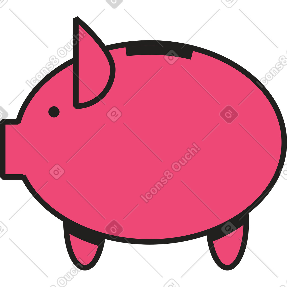 Ilustración Hucha en estilo Dazzle Line a descargar en PNG y SVG