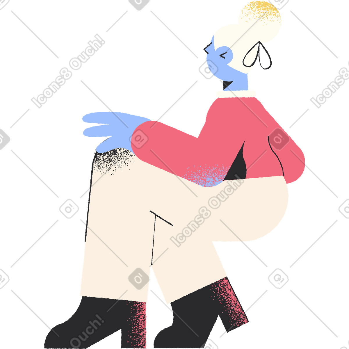 Иллюстрация Девушка сидит в стиле Pablo — скачать в форматах PNG, SVG