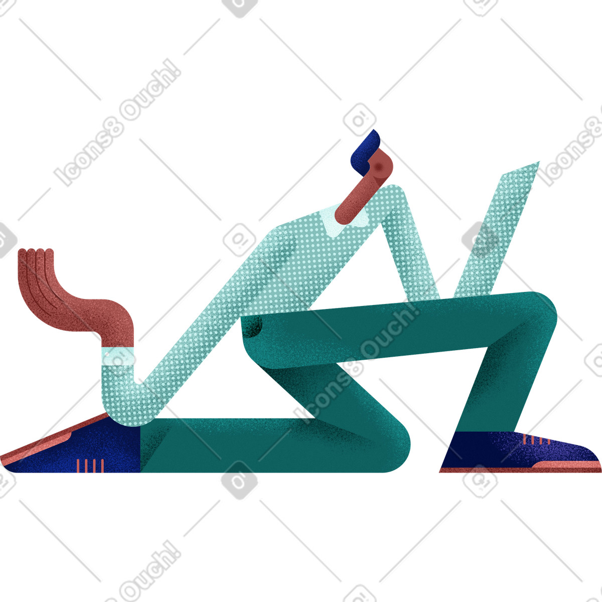 下载 Willowy 风格的 Man in green shirt and dark pants 插画，支持 PNG、SVG 格式