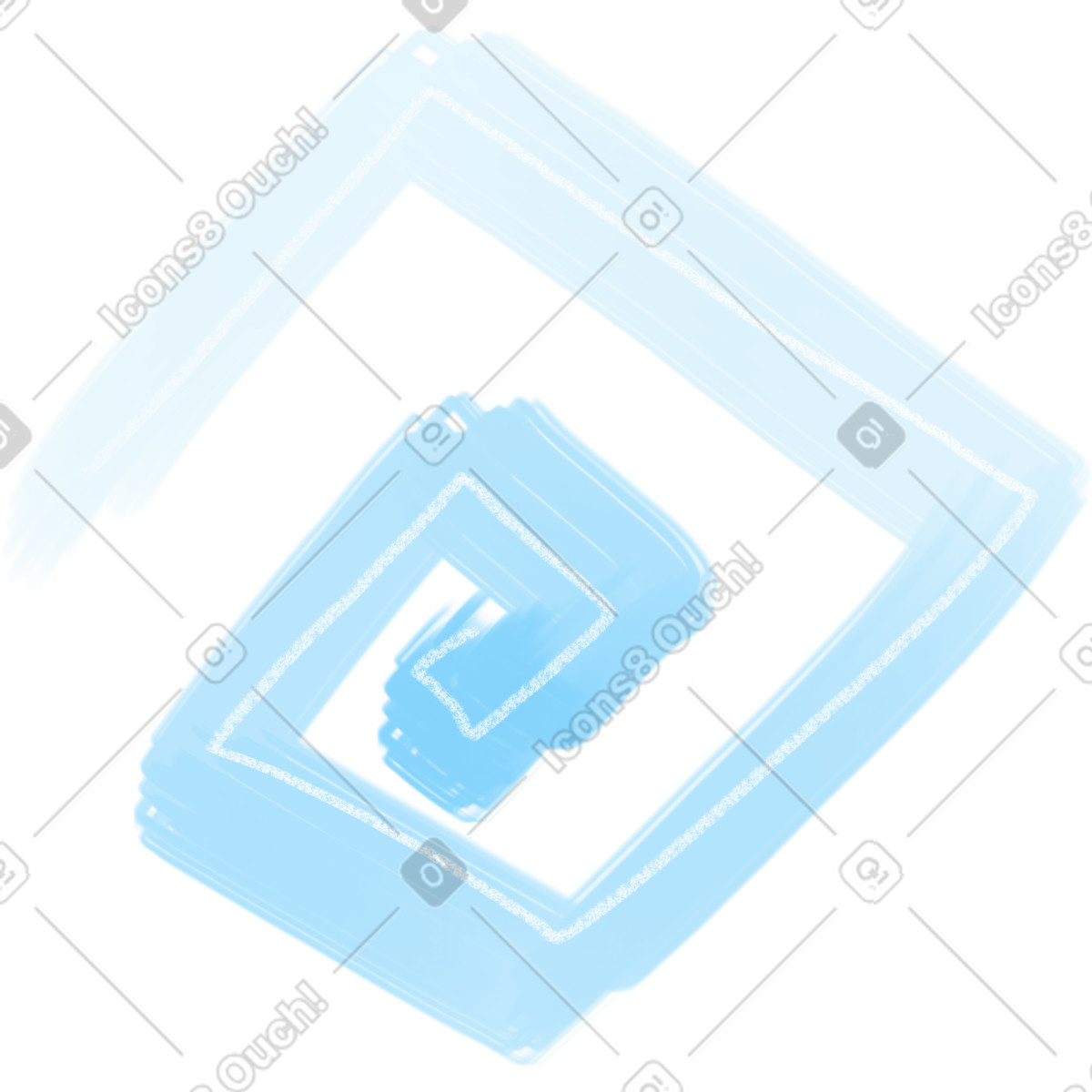 Decor two blue illustration in Doodle style download in PNG, SVG