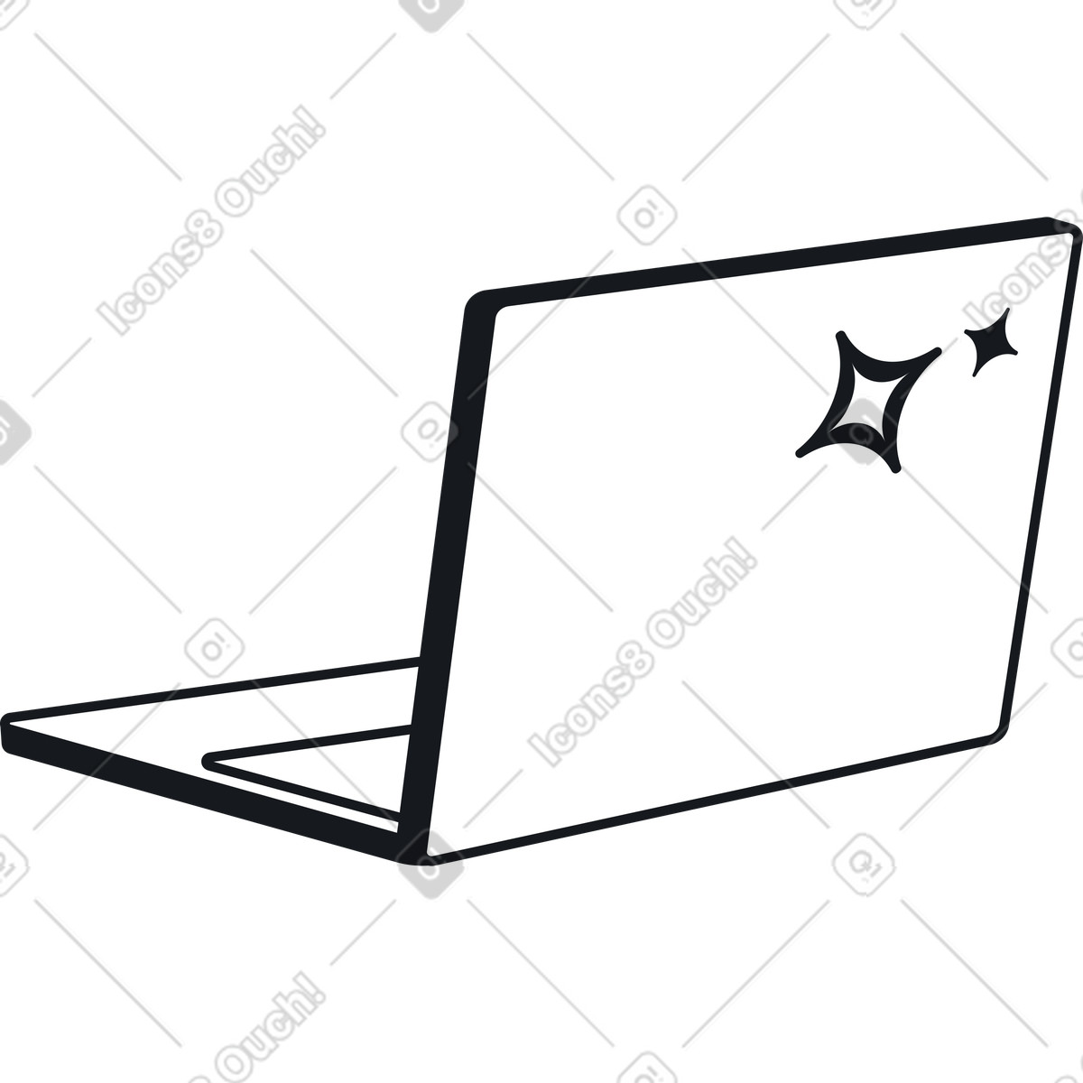 Ilustração de Notebook com adesivos em no estilo Breeze para baixar em PNG, SVG