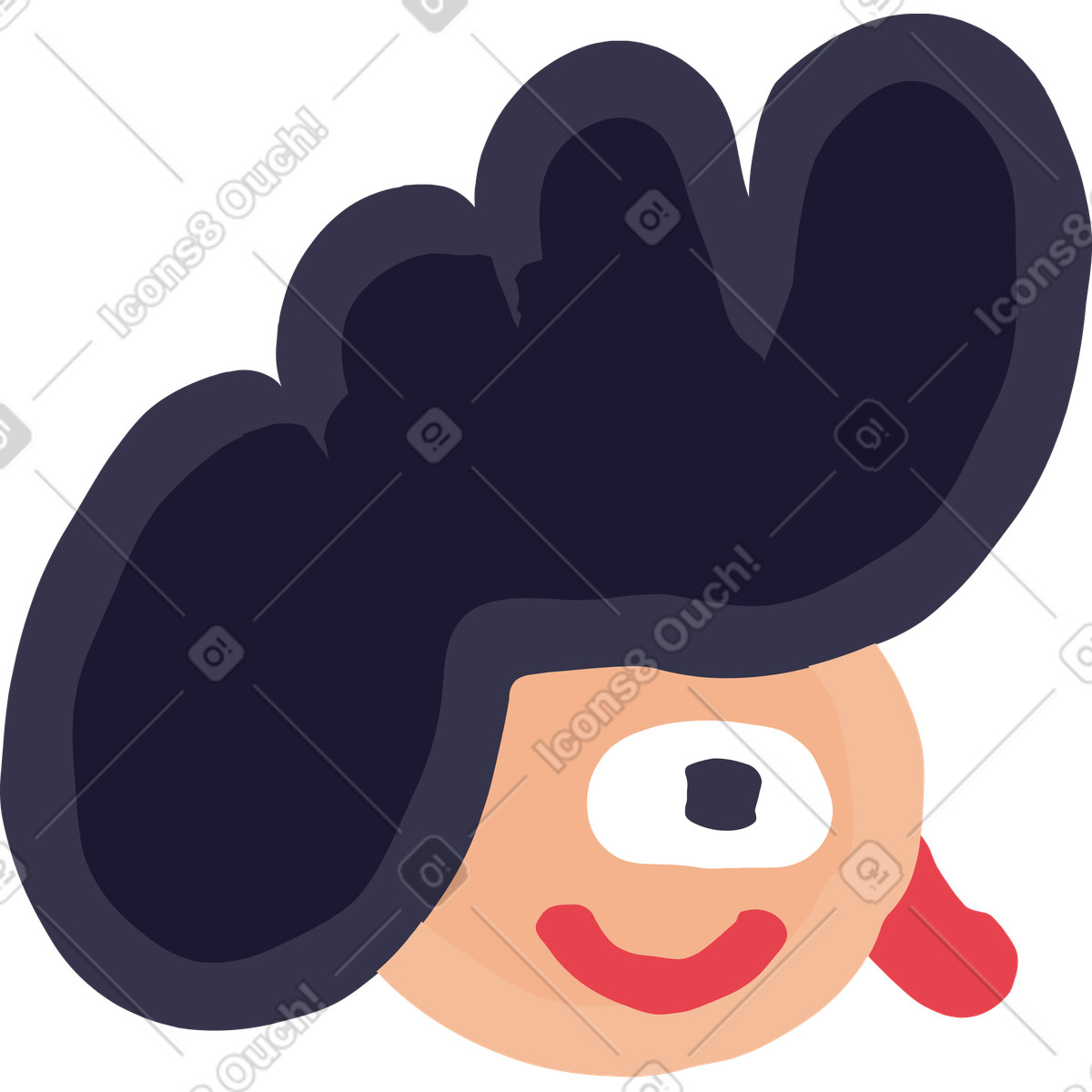 Head illustration in Stripy style download in PNG, SVG