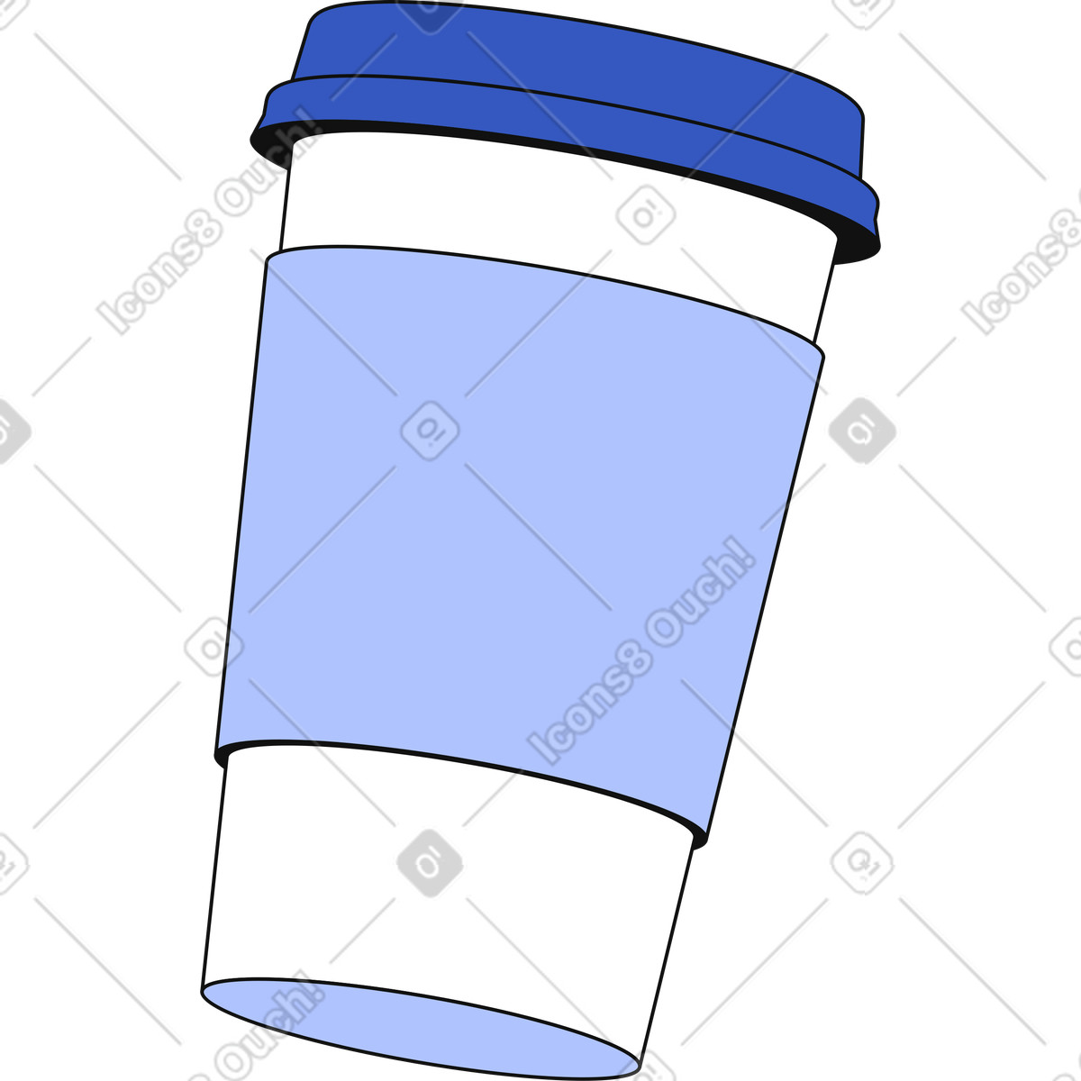 Paper cup illustration in Techny style download in PNG, SVG