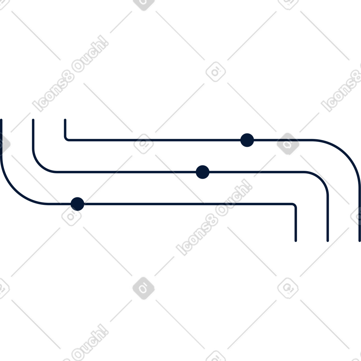 Lines with circles illustration in PNG, SVG