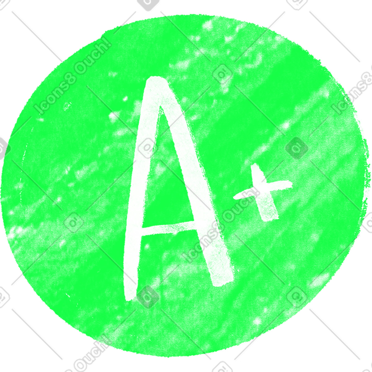 下载 Inky 风格的 Green circle with a grade 插画，支持 PNG、SVG 格式