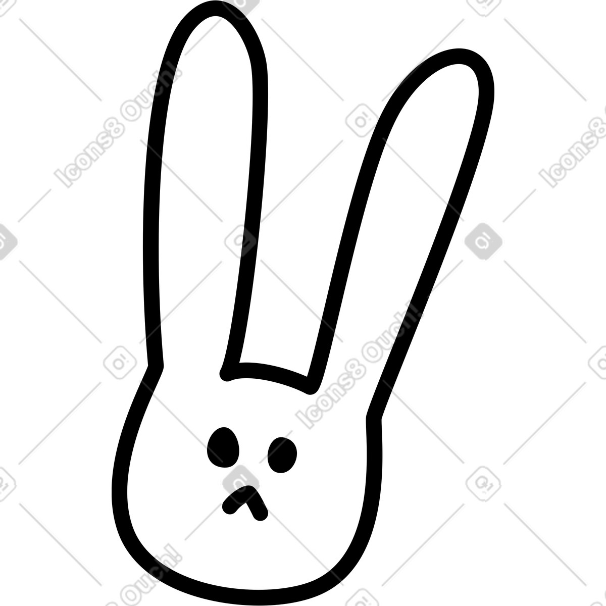 Rabbit illustration in Rocky style download in PNG, SVG