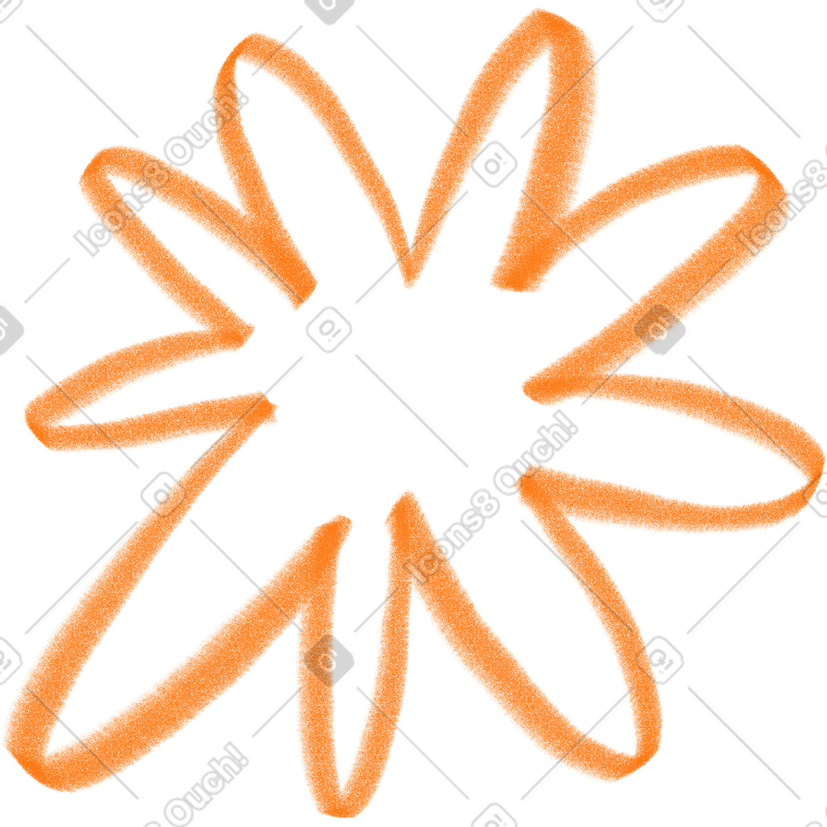 Ilustración Orange linear flower en estilo Doodle a descargar en PNG y SVG