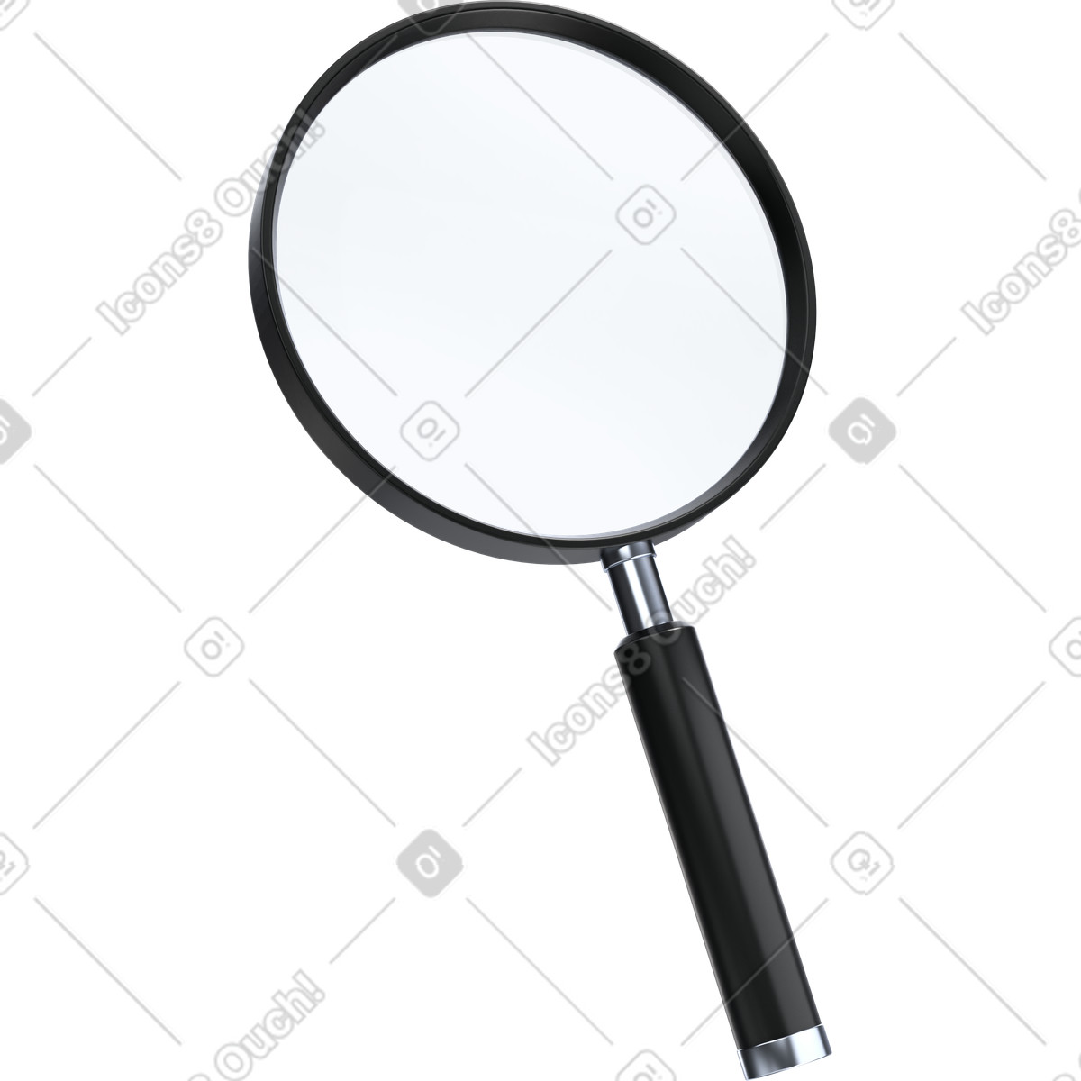 Search magnifying glass, Data analysis tool, Information lookup icon illustration in 3D Pro style download in PNG, SVG
