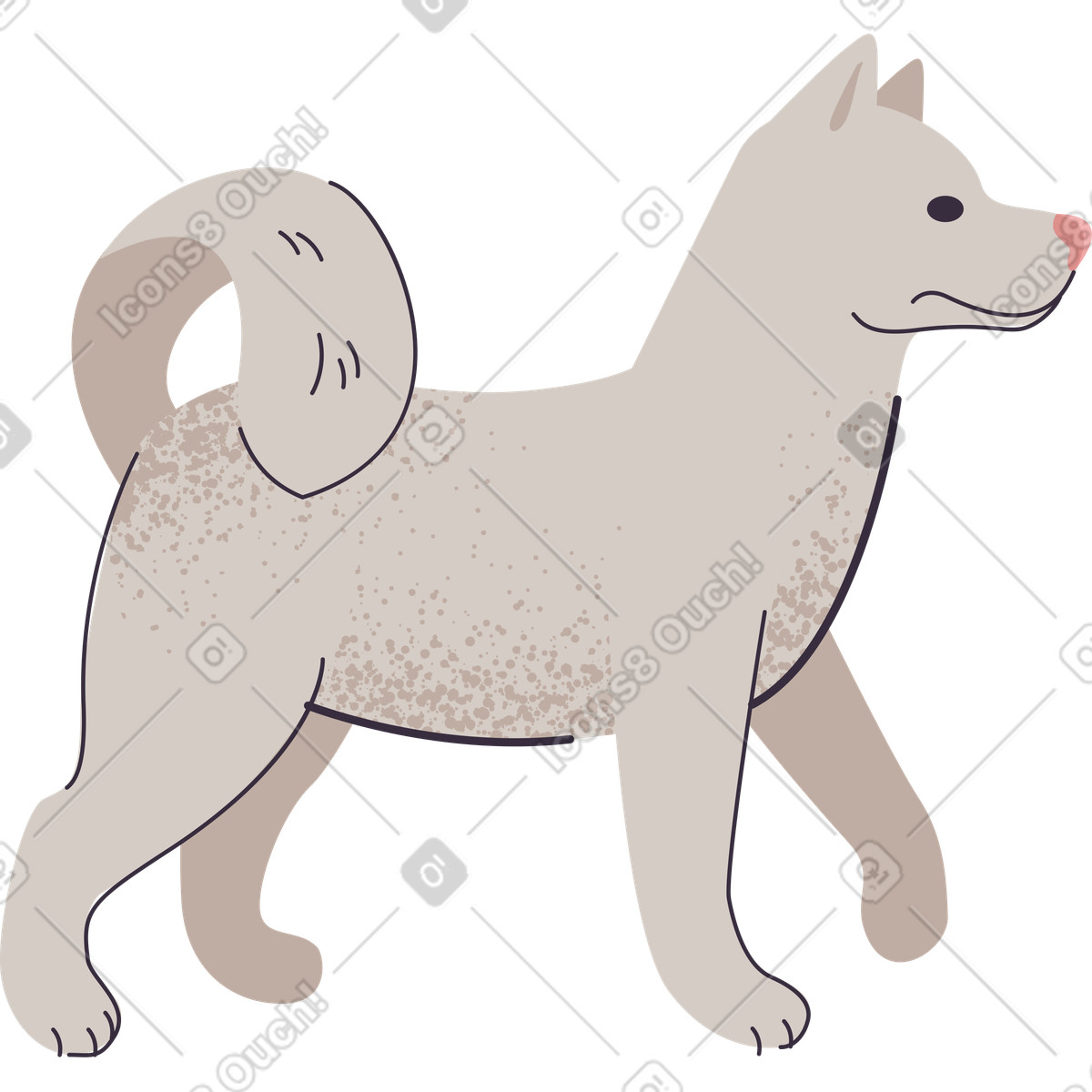 Ilustración Perro en estilo Pale a descargar en PNG y SVG