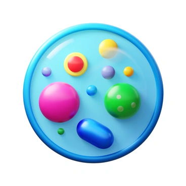 A 3D icon of various organelles within a cell, including clearly defined components such as the nucleus, mitochondria, endoplasmic reticulum, and lysosomes. The lysosomes are prominently displayed, featuring their spherical shape and distinct interior structure. Each organelle is represented in vibrant colors, showcasing their individual characteristics and functions. The background is a stylized depiction of the cytoplasm, adding depth to the arrangement of organelles.