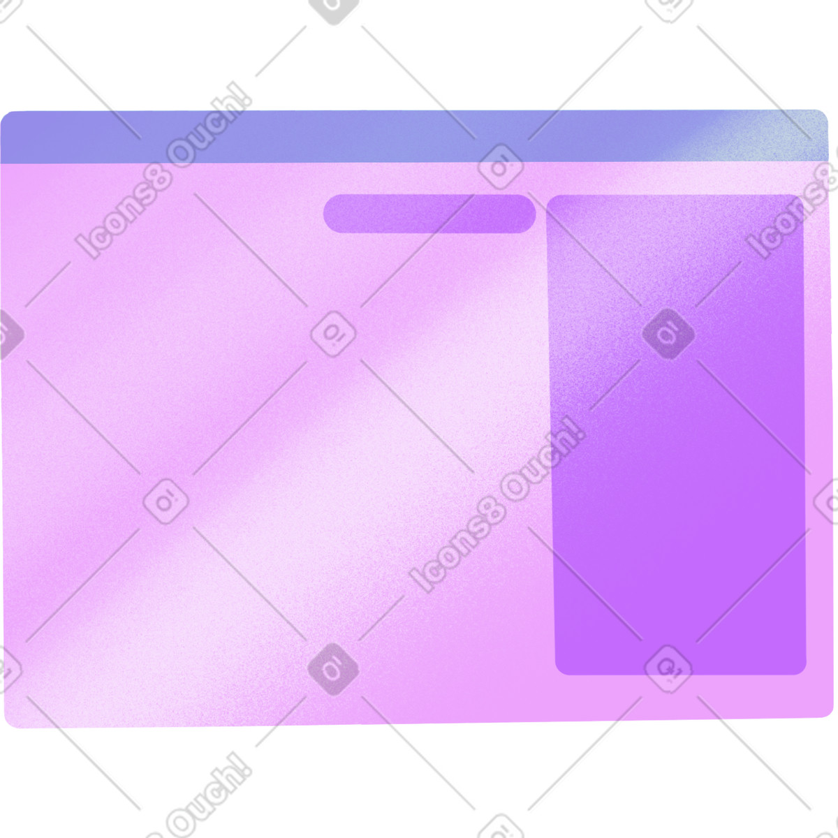 Purple transparent browser window illustration in Smart style download in PNG, SVG