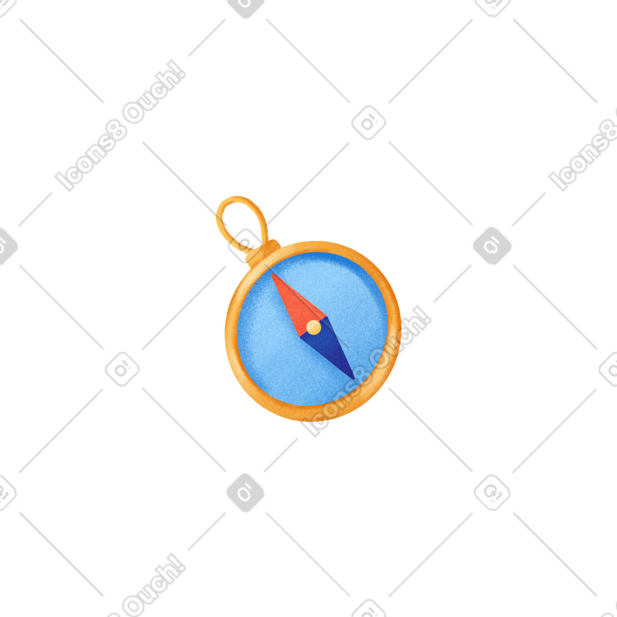 Golden compass illustration in Gleam style download in PNG, SVG
