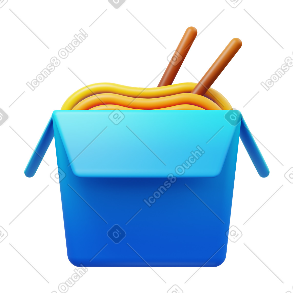 Chinese noodle illustration in 3D Fluency style download in PNG, SVG