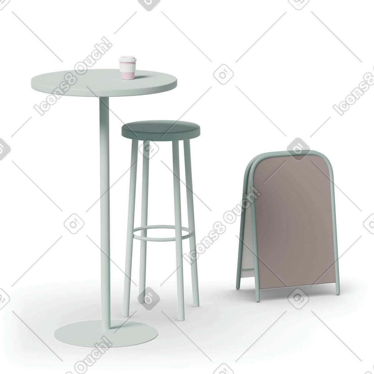 3D Casual life スタイルの Street cafe 2 のイラストをPNG、SVG形式でダウンロード