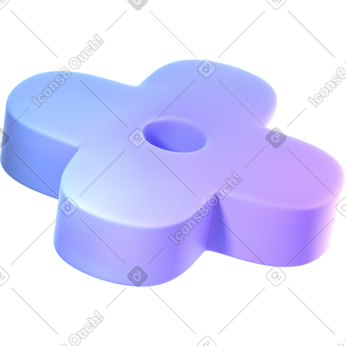 Matte blumenperle-Illustration im 3D Glassy-Stil als Download in PNG, SVG