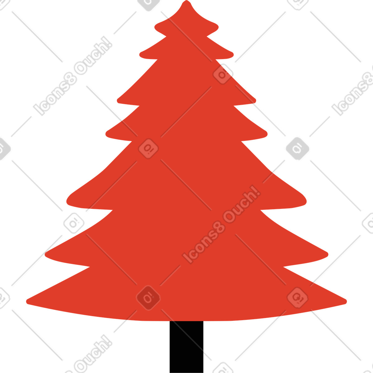 Weihnachtsbaum-Illustration im Burgundy-Stil als Download in PNG, SVG