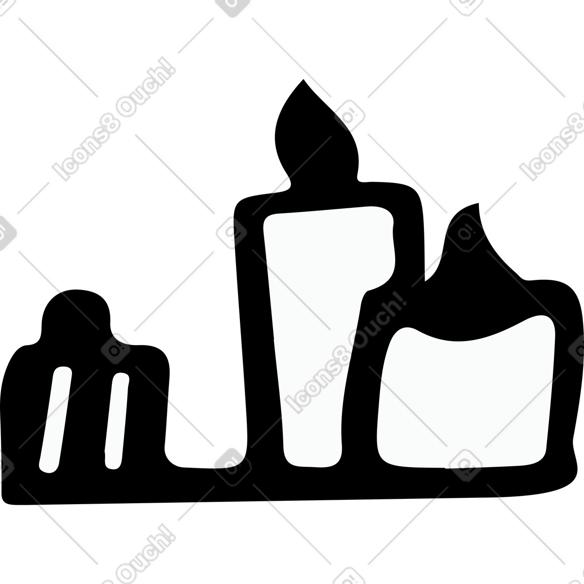 Group of candles illustration in Journal style download in PNG, SVG