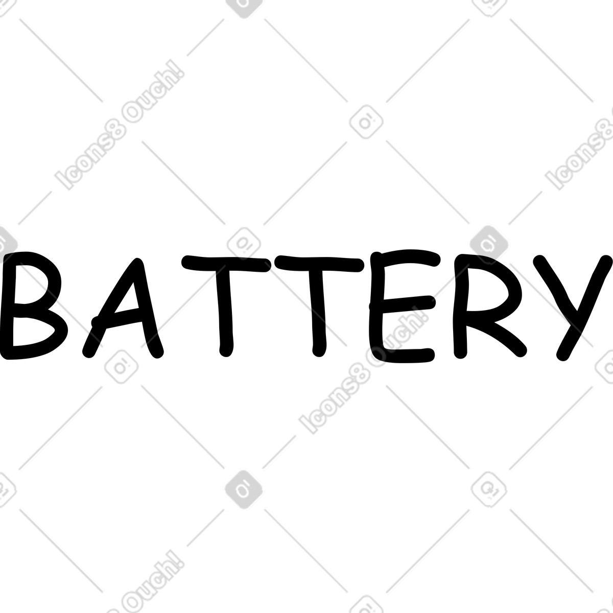 Battery text illustration in Sitcom style download in PNG, SVG