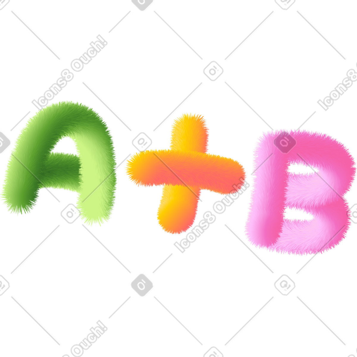 下载 Puffy 风格的 Lettering a+b in multicolored style text 插画，支持 PNG、SVG 格式