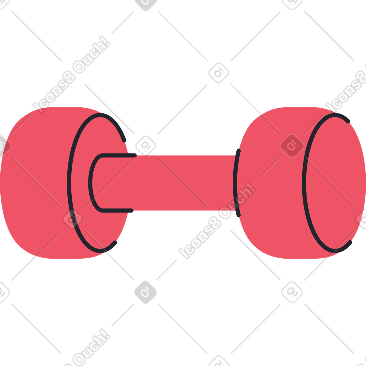 Illustration Haltère rouge dans le style Boba à télécharger aux formats PNG, SVG