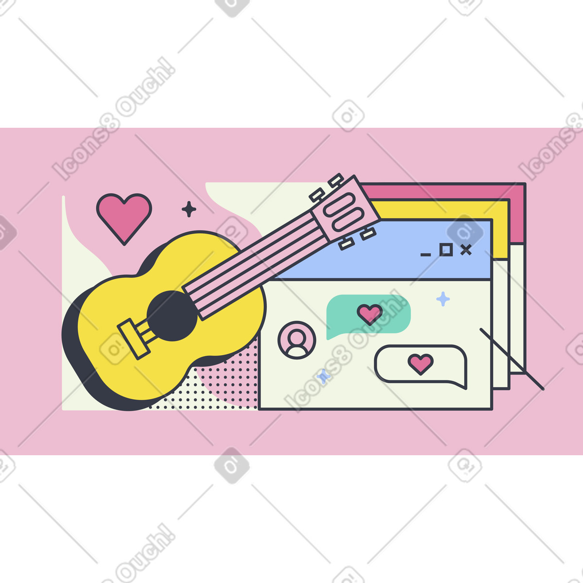 Relazioni romantiche illustrazione in stile Abstract scarica in PNG, SVG