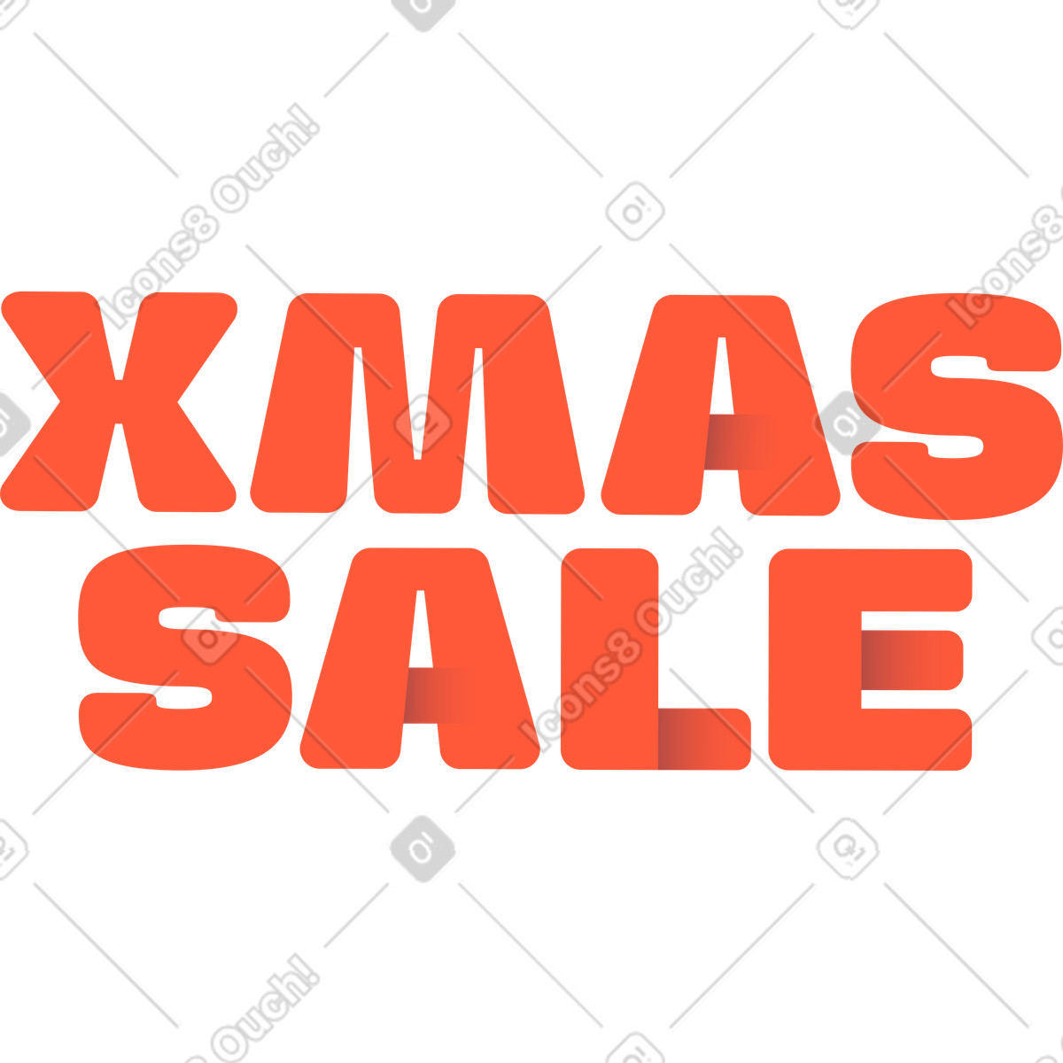 Lettering xmas sale text illustration in Beam style download in PNG, SVG