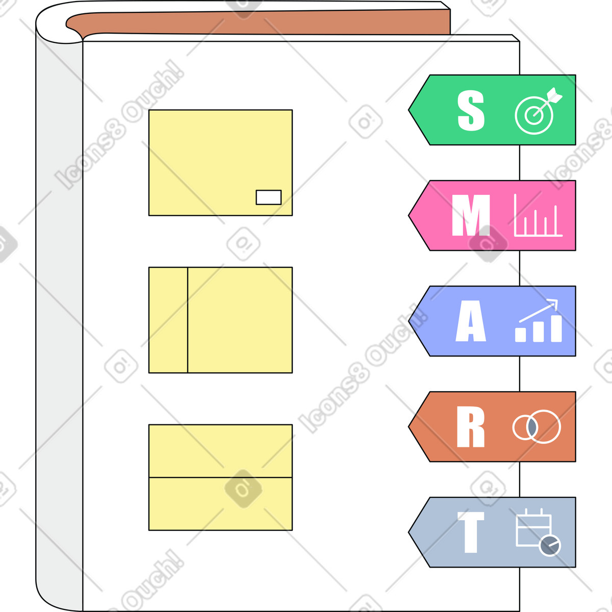 Illustration Méthodologie de planification intelligente dans le style Teko à télécharger aux formats PNG, SVG