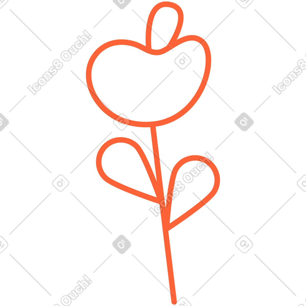 Ilustración Flor en estilo Crayon a descargar en PNG y SVG
