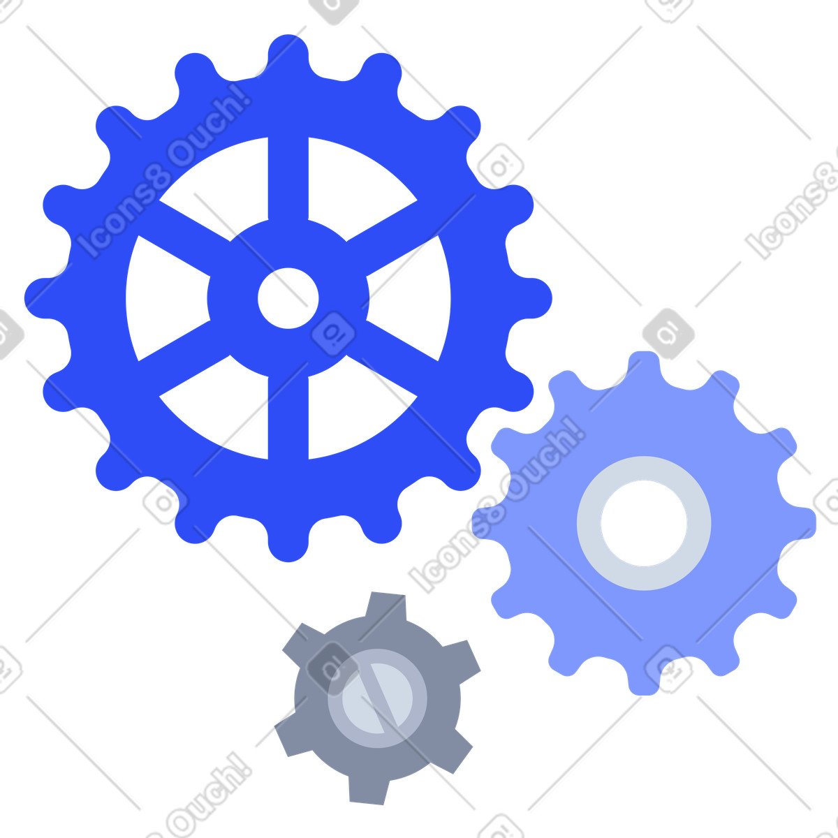 Simple cogwheel set, Process automation, Workflow optimization illustration in System style download in PNG, SVG