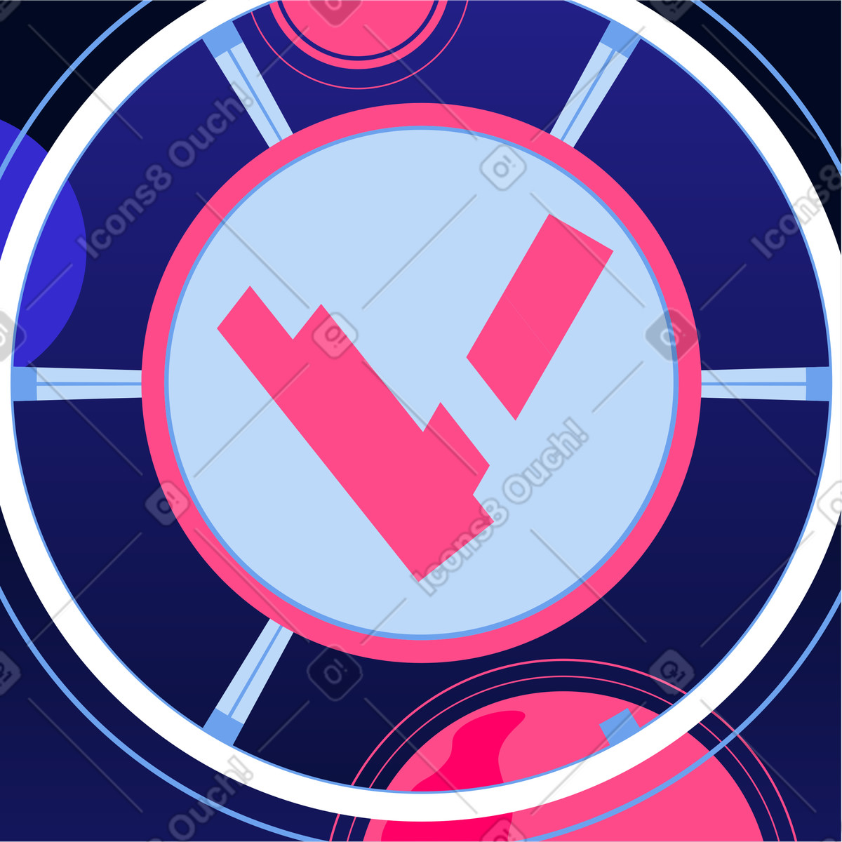 Ilustración Fondo de ojo buey en estilo Space a descargar en PNG y SVG
