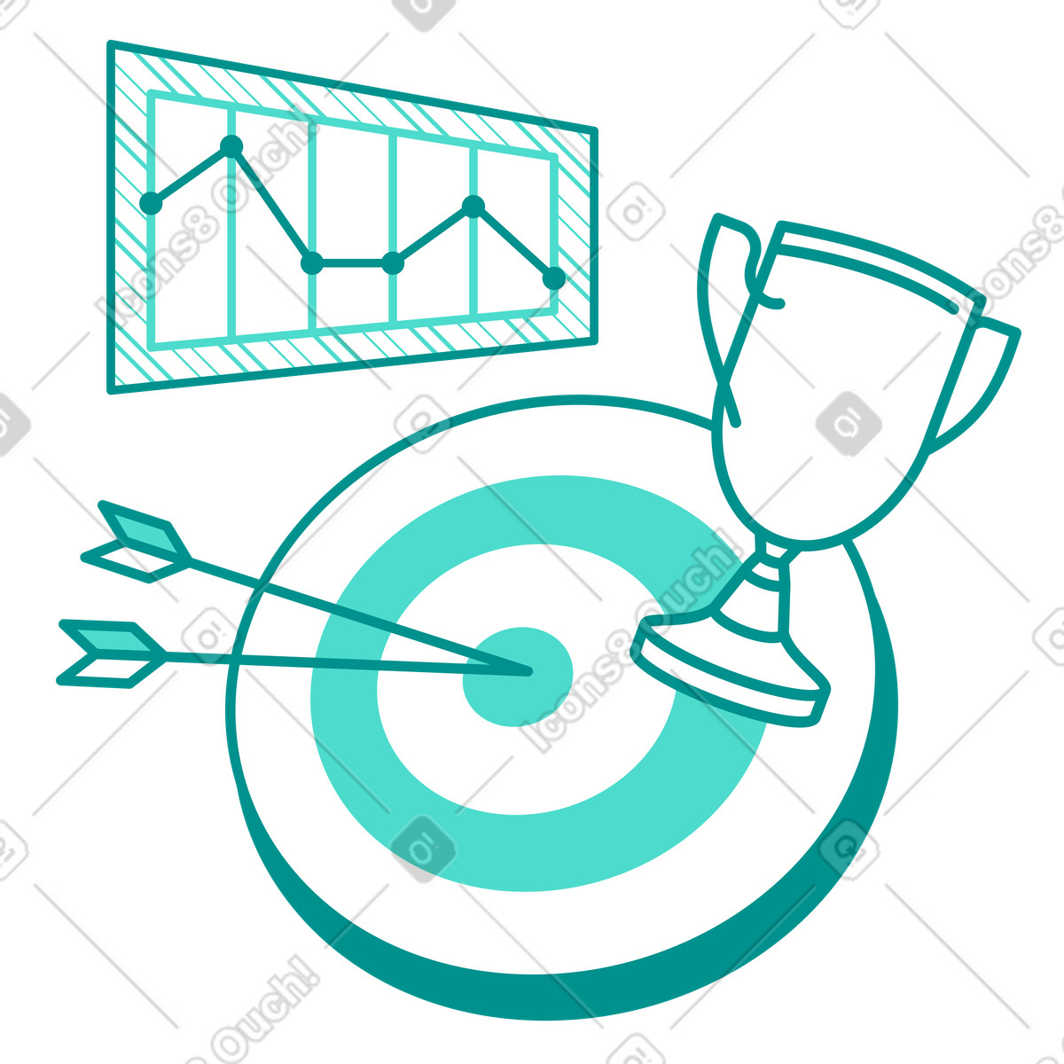 Illustration Fixer des objectifs et réussir dans le style Natty à télécharger aux formats PNG, SVG