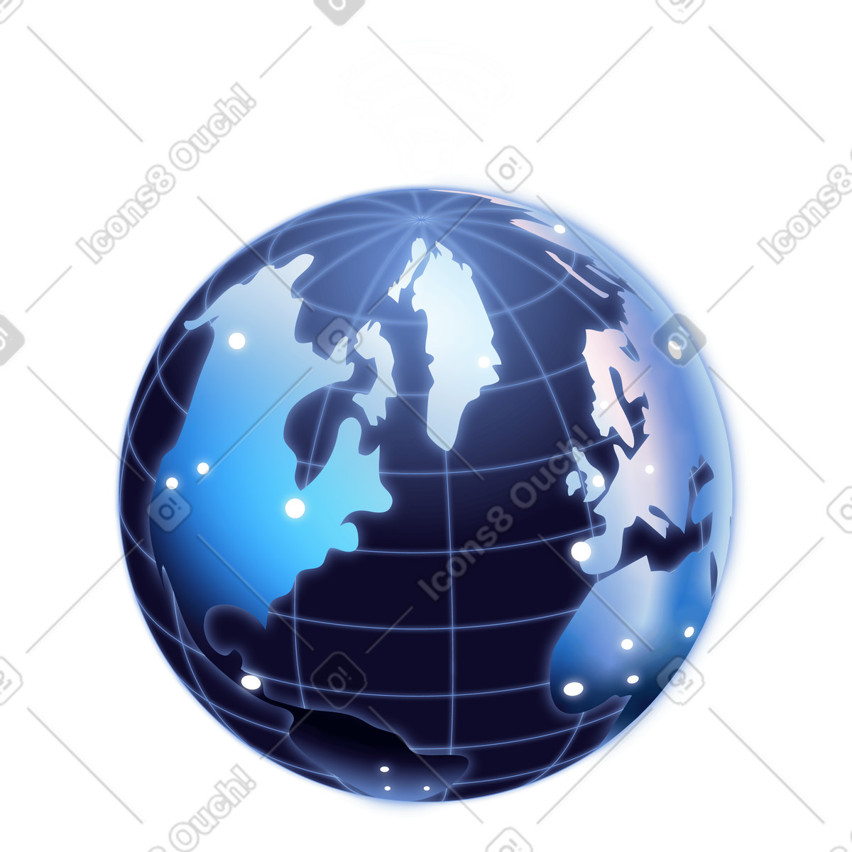 Earth with Wi-Fi signal, global internet connectivity and networking illustration in Dimension style download in PNG, SVG