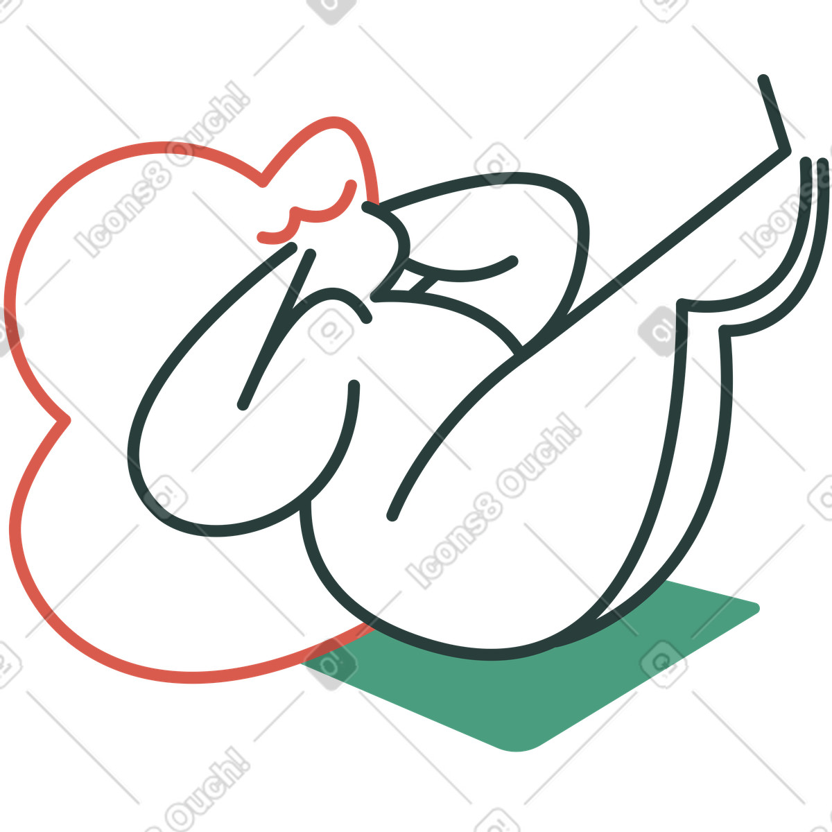 Ragazza illustrazione in stile Macaroni scarica in PNG, SVG