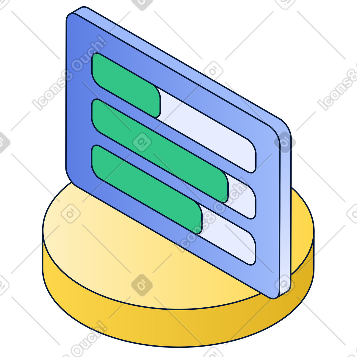 Task board with progress bars, productivity and project tracking illustration in Neat style download in PNG, SVG
