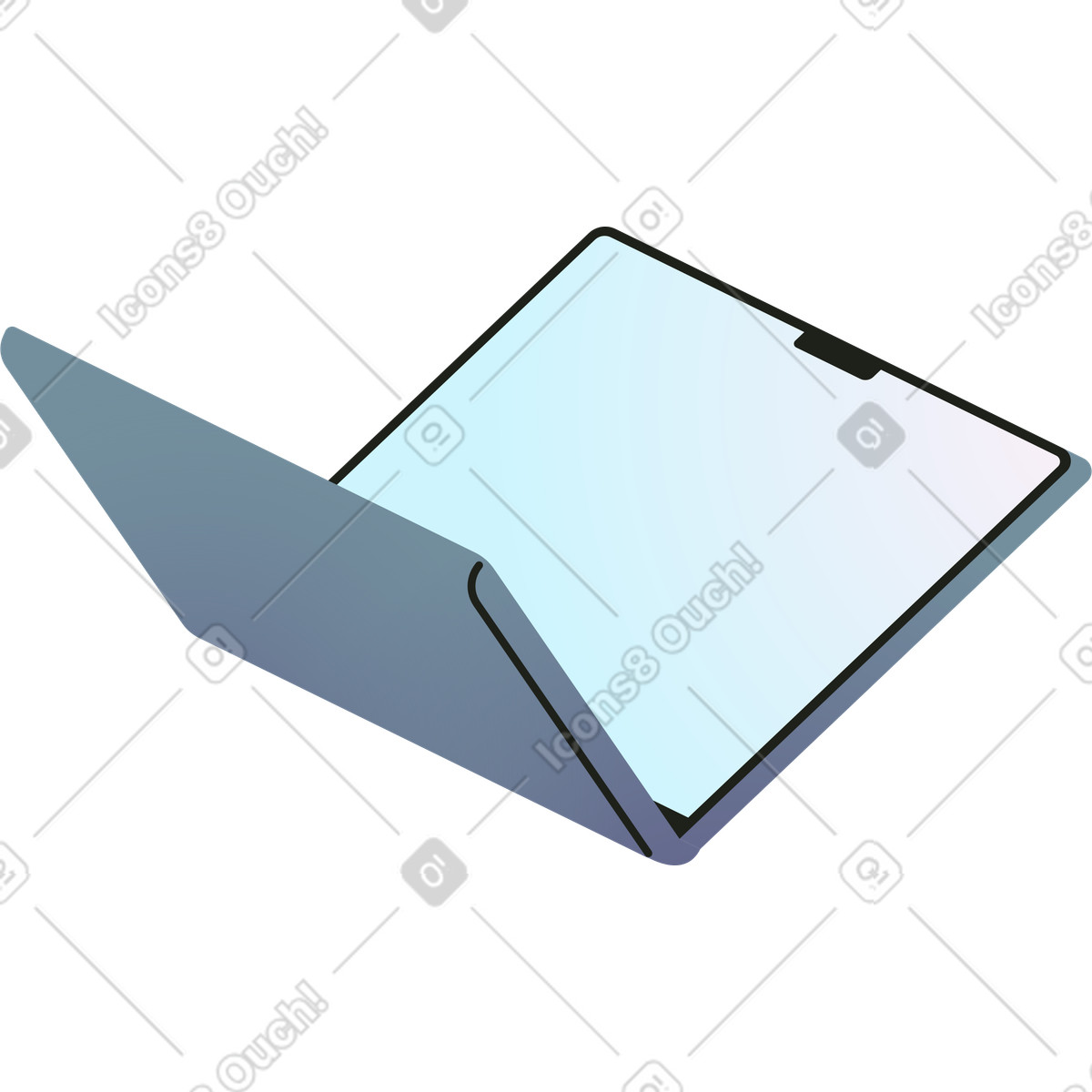 Ilustración Laptop abierta en estilo Colors a descargar en PNG y SVG