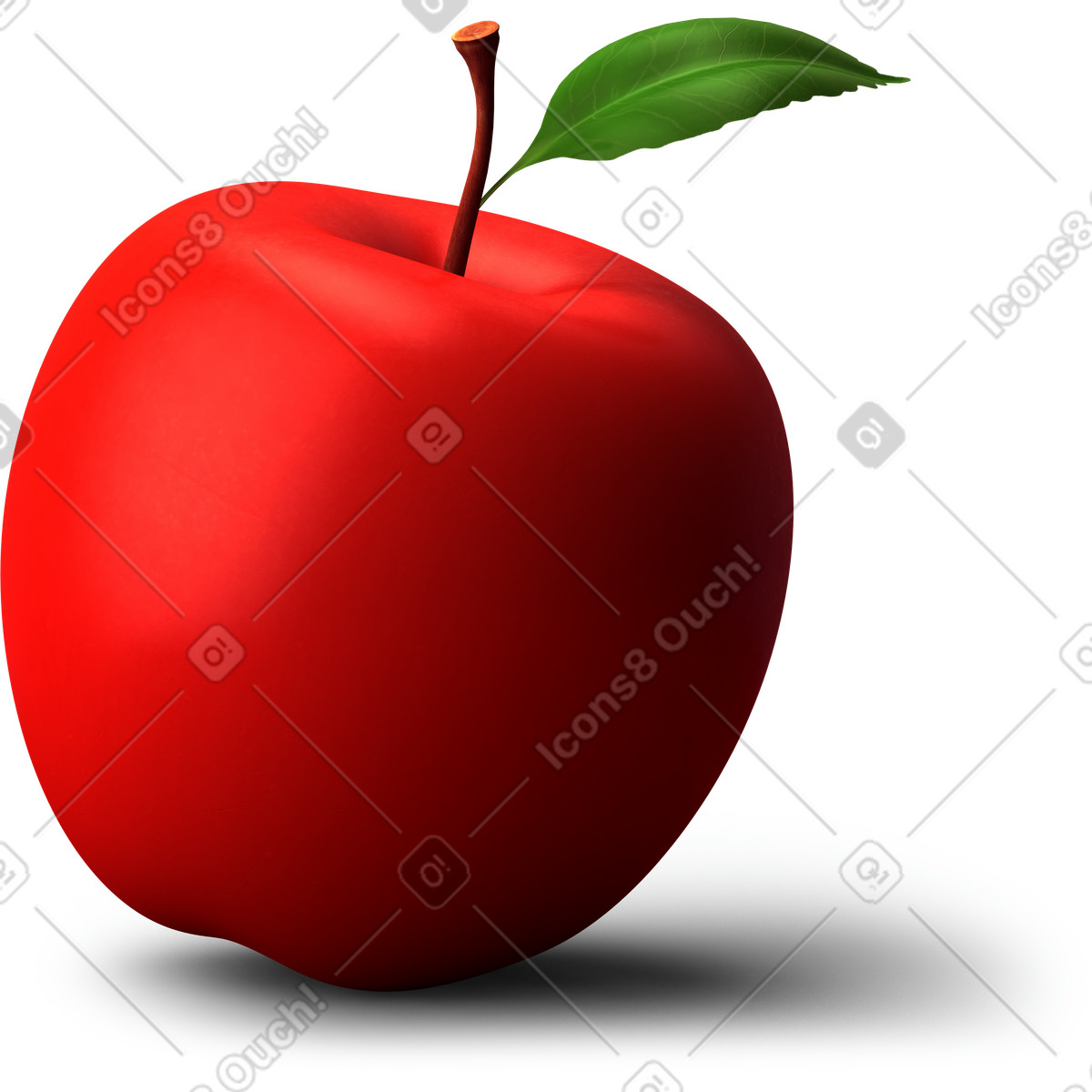 Illustration Red apple dans le style 3D Business à télécharger aux formats PNG, SVG