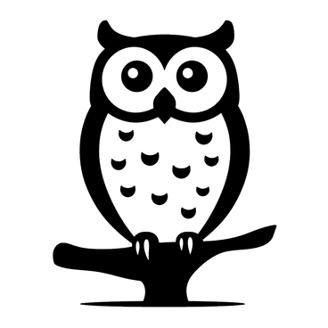 An owl perched on a tree branch with its feathers detailed and textured, showcasing the intricate patterns and shapes of each feather.