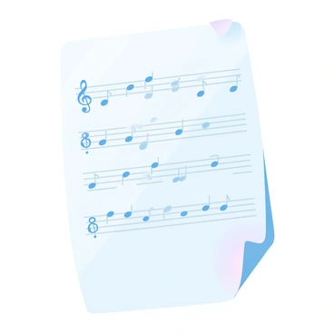 A sheet of music is displayed with a musical staff featuring "8 eighth notes" evenly spaced across the measures. Interspersed among the eighth notes are "6 quarter notes" placed distinctly within the same visual context. The arrangement of these notes clearly illustrates the fraction "8/6." A subtle musical symbol is present in the corner of the sheet to enhance the musical theme. The overall color scheme consists of gradient pastel colors to create a visually appealing presentation.