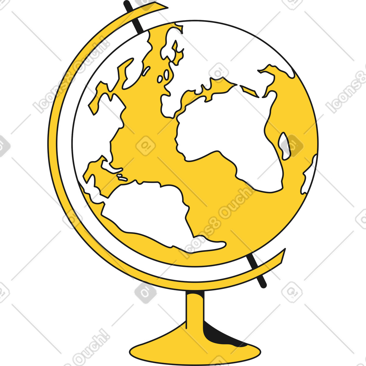 Globe with earth animated illustration in Taxi style download in GIF, Lottie (JSON), AE