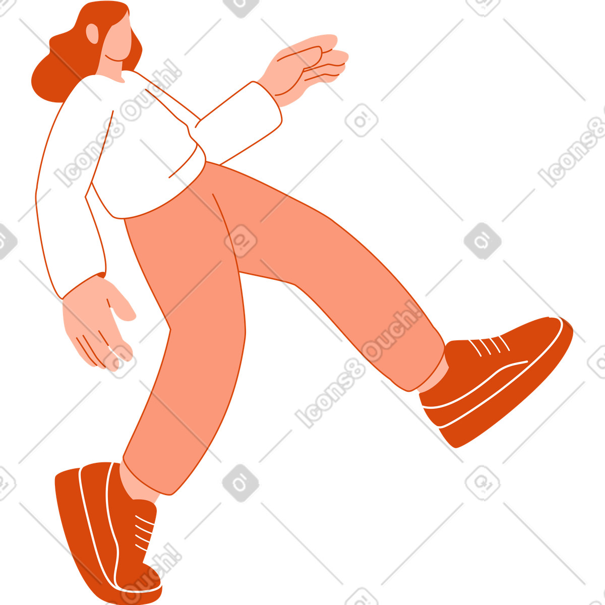 Ilustração de Mulher se esgueirando em no estilo Orange para baixar em PNG, SVG