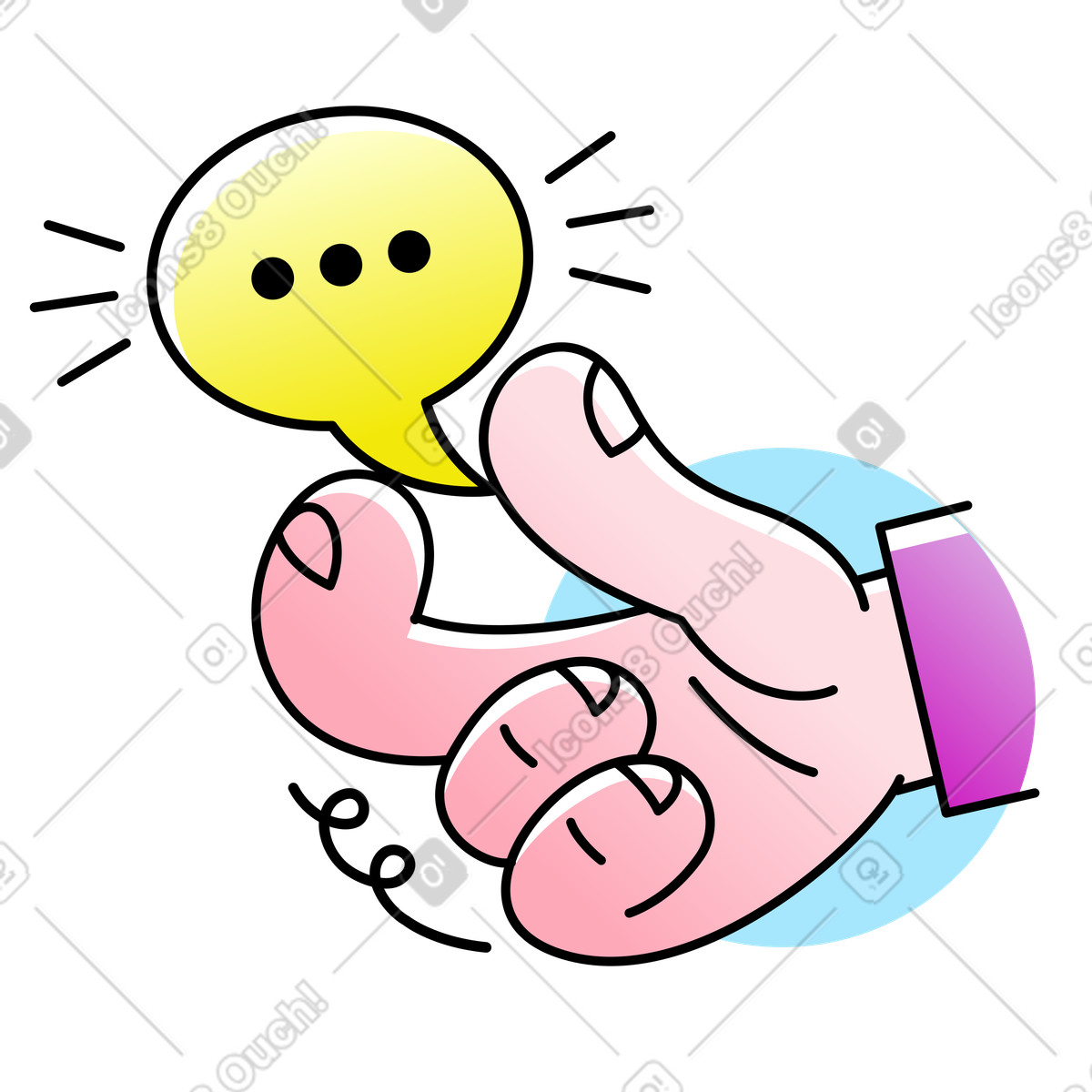 Pocus スタイルの ふきだし のイラストをPNG、SVG形式でダウンロード