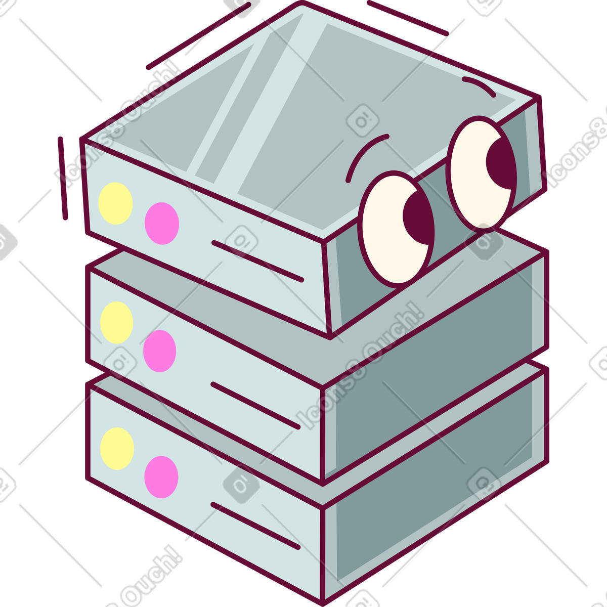 Server di dati illustrazione in stile Handy scarica in PNG, SVG