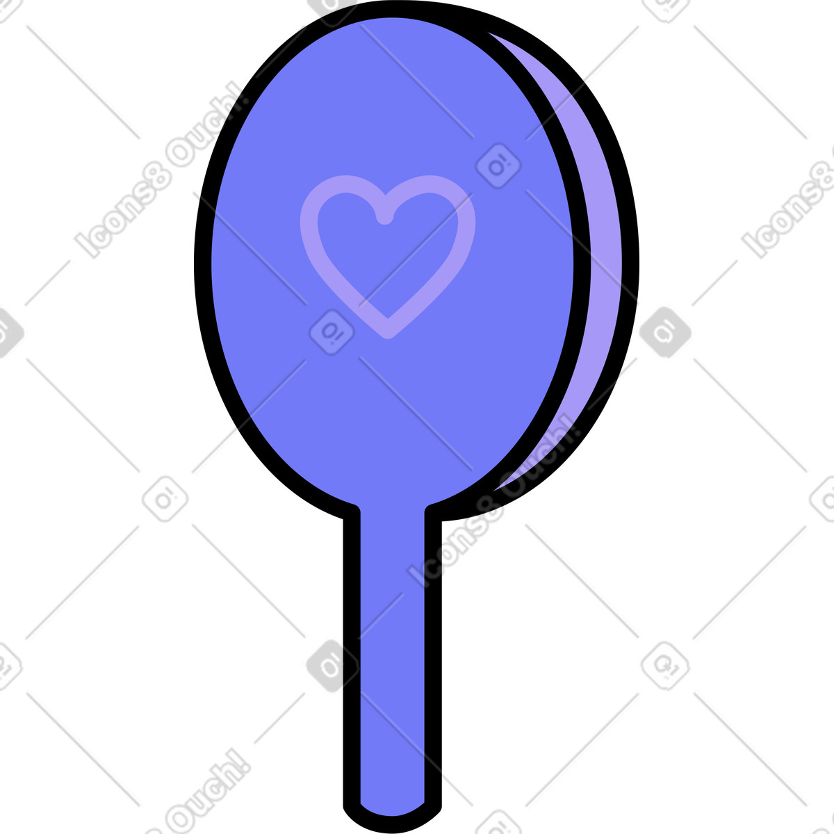 Spiegel am griff-Illustration im Giggle-Stil als Download in PNG, SVG