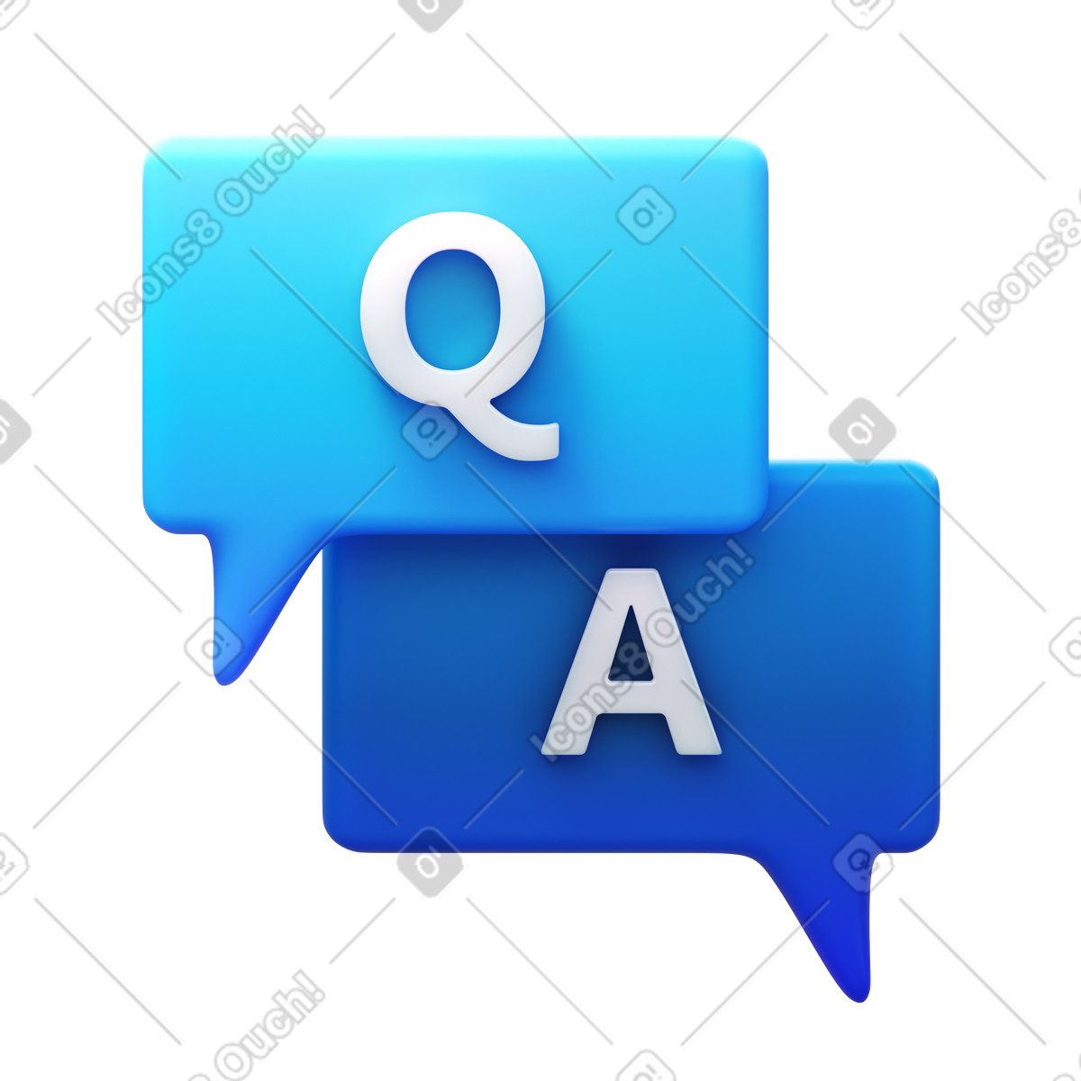 Ilustração de Faq em no estilo 3D Fluency para baixar em PNG, SVG