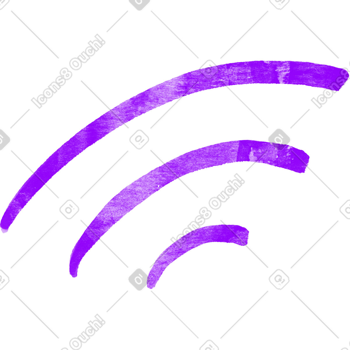 Purple wi-fi lines illustration in Inky style download in PNG, SVG
