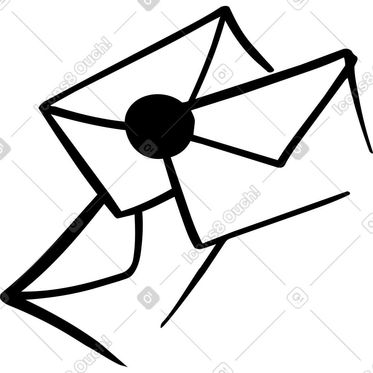 Newsletter subscription inbox with pile of mail envelopes illustrazione in stile Line scarica in PNG, SVG