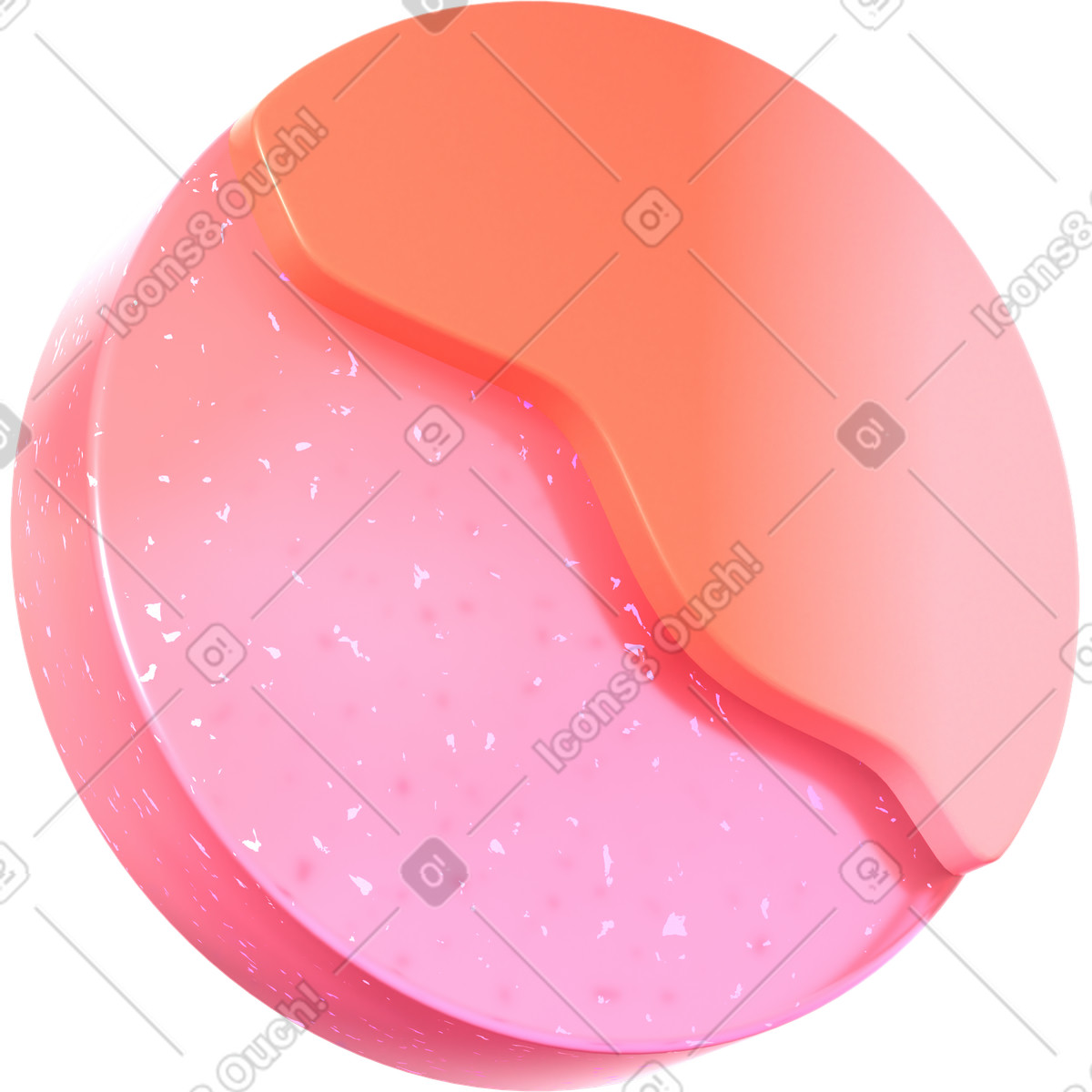 Ilustración Disco separado en dos partes estilo 3D Glassy a descargar PNG y SVG