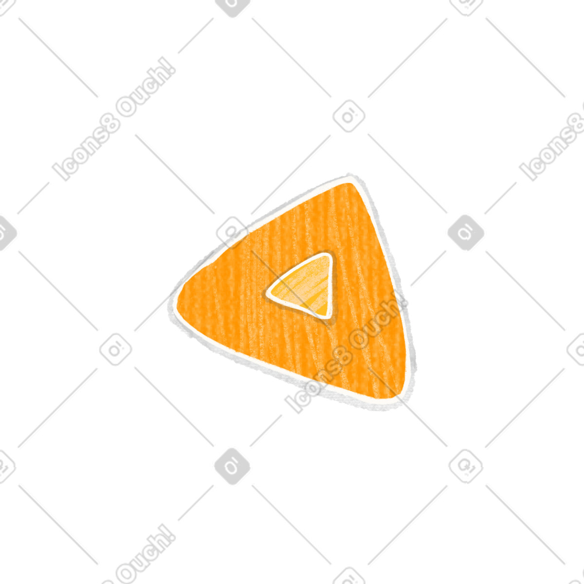 Ilustración Orange triangular sewing chalk en estilo Crafty a descargar en PNG y SVG